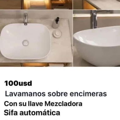 Taza de baño monolítica y lavamanos sobre encimera - 3/10