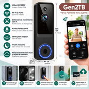 🛍️ Timbre de video llamada Segunda Generación 📝 Timbre inteligente de video, segunda generación, con cámara HD, visión - Img 58416268