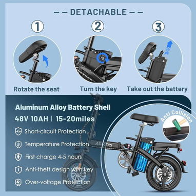 ‼️Bicicletas electricas plegables 56km auto,32km/h nueva📦‼️ - Img 122402736