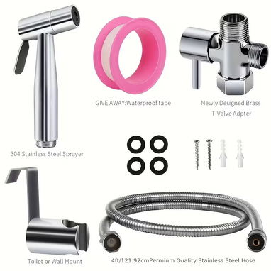 Ducha para inodoro portátil con construcción de acero inoxidable - 8/9