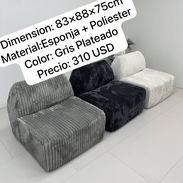 Mueble con diseño moderno color Gris Plateado de poliéster y sin hueso - Img 58400197