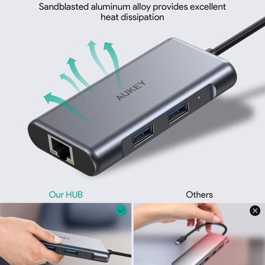 **ADAPTADOR AUKEY 8 PUERTOS EN 1 TIPO C** - Img 98845329
