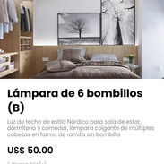 Lámpara colgante de 6 bombillos (B), estilo Nórdico. - Img 56951505