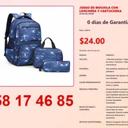 JUEGO DE MOCHILA CON LONCHERA Y CARTUCHERA - Img 54823314