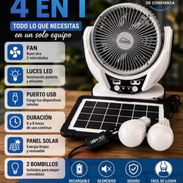 Ventilador recargable 4 en 1 fan 🫣 Luces led Puerto usb Duración :6 a 8 horas 2 velocidades Buen aire Panel solar - Img 57173631