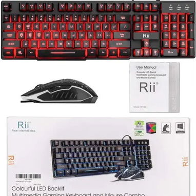 Combo (juego) Rii Teclado Sensación Mecánica LED y Mouse Gamer - Ergonómico, Retroiluminado, para PC/Laptop/Oficina - Img 124840570