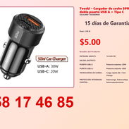 Toocki – Cargador de coche 50W doble puerto USB A + Tipo C - Img 54839359