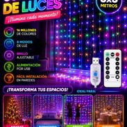 Guirnaldas de luces en forma de cortina miden 3x3 metros - Img 57153128