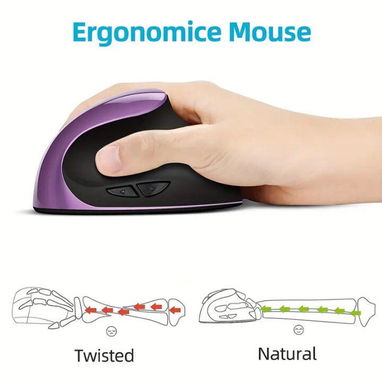 🖱💜 Mouse Ergonómico Vertical Inalámbrico – Recargable & Estilizado - Img 102146763