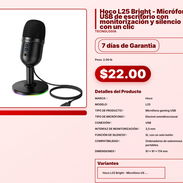 Hoco L25 Bright - Micrófono USB de escritorio con monitorización y silencio con un clic . - Img 57563934