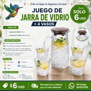 JUEGO DE JARRA DE VIDRIO CON 4 VASOS - Img 56311568
