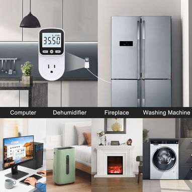 Medidor de Consumo Eléctrico Wattímetro MECHEER - Monitorea Watts, kWh, Voltaje y Costo de Energía - 4/4