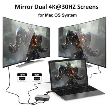 Adaptador USB-C a Dual HDMI Selore&S-Global (4K@60Hz) | videojuegoshabana.com - Img 122083081