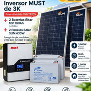 Inversor must de 3k fase dividida 110v/220v + 2 baterías Ritar 12v 100amp para ~2kWh + 2 paneles Sun de 630w (Mensajerí) - Img 57445746