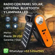 Radio 📻 con Panel Solar, Linterna 🔦 Bluetooth y Lámpara LED - Img 55647116