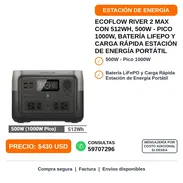 Ecoflow River 2 Max 512Wh 500W Estación de Energía LA GANGA CUBA - Img 58444769