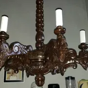 Lámpara de Techo Antigua de Madera Tallada de Caoba Estilo Renacentista en 300 USD - Img 50237981