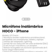 Micrófono inalámbrico HOCO - iPhone. / El set incluye 1 micrófono y un receptor - Img 54174645