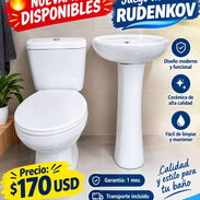Juego de baño completo tasa inodoro y lavamanos con transporte incluído - Img 58251126