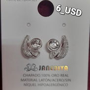 Finos Aretes plateados _Oro Laminado y Cadenas Pandora. - Img 54057677