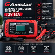 Cargador Inteligente de Baterías de 12V 15A  Marca: GAmistar Carga todo tipo de baterías: Estándar, AGM, Gel, LIFEPO4 - Img 57549916