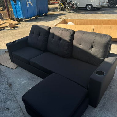 🚧 SOFÁ 🛋️ COLOR BLACK Y BROWN 🚧 - Img 122132134