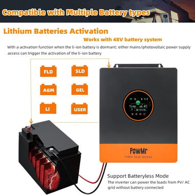 Inversor Solar Híbrido PowMr 5200W 48V a 110V/120V - Img 123298607