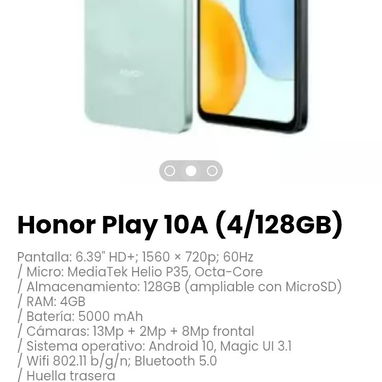 Honor Play 10A (4/128GB). Batería: 5000 mAh - Img 120777282