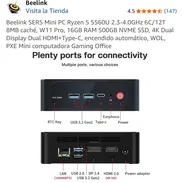 💻Con esta mini pc trabajas más rápido y te ahorras en espacio y gasto eléctrico. Solo conecta teclado, mouse y monitor - Img 56145499