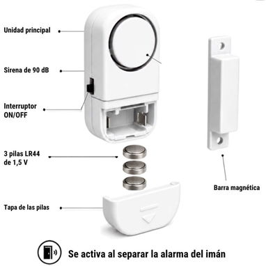 🛡️ Alarma de Seguridad para Puertas y Ventanas - Protección Instantánea 90dB 12 usd 💸 - 3/3