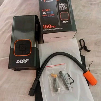 Compresores portátil marca saco calidad profesional de 50w de potencia  infla hasta 150psi precion maxima - 4/4