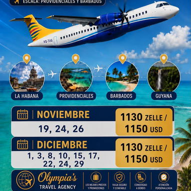 ✈️Boletos/Pasajes Aéreos por Agencia de Viajes hacia Guyana, Surinam y otros destinos con Visa aprobada. - 4/10