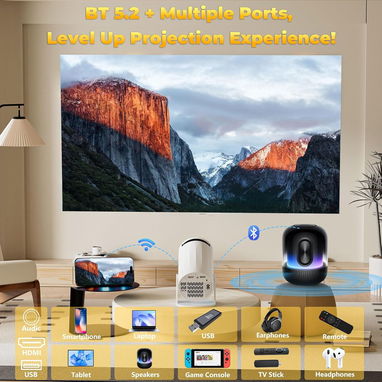 PROYECTOR HD XBJ CON RESOLUCION NATIVA 1280X720P Y SOPORTA 1080P Y 4K. TIENE WIFI Y BLUETOOTH. NUEVOS**52437713 - Img 123323692