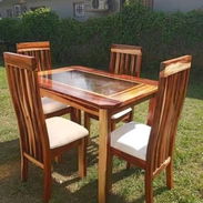 Juegos de comedor de madera solida de 4 plazas - Img 57170450