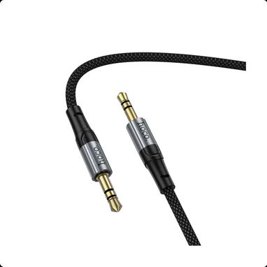 Cable de audio AUX negro de 1,5 m con conectores de 3,5 mm - Hoco UPA33 🌐 $1.59 - 3/6