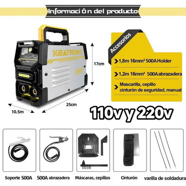 Planta de Soldar Keatronic Inverter Portatil Igbt 60hz 110v/220v Usb 250a. - Img 122737253