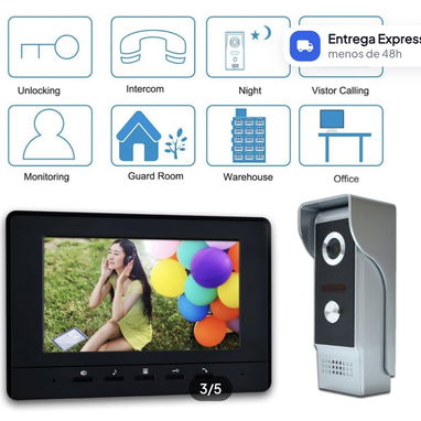 Sistema de Videoportero con Monitor LCD 7" y Cámara Exterior HD con Visión Nocturna - Img 128076319