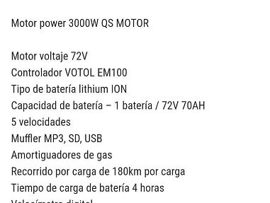 Moto eléctrica marca mizhosuki pro de batería lithio n 72*70 amperes de autonomía de 180 km por carga nueva 0/km - Img 65772772