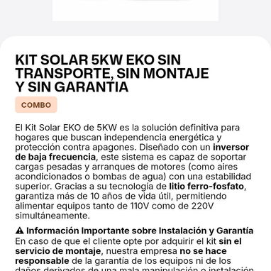 Kit solar con y sin montaje y garantía - Img 124154764