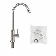 Grifo Acero Inox Cuello Alto 1/2, Llave Cuello de Ganso para Fregadero 32cm VPT# - Img 56757881