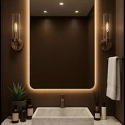 TCP SOBRE RUEDAS 🛞   🪞Espejos Tactil con lucez Led y bordes dorados  📏Medidas : 75 x 100 cm  Precio : 70 USD 💸 - Img 55971713