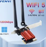 FENVI WiFi 5 PCI-E adaptador inalámbrico AC1200 tarjeta de red de doble banda 2,4G/5GHz 802.11AC para Bluetooth 4,0 escr - Img main-image-48998934