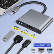 Hub USB-C 3 en 1 – Adaptador a HDMI 4K + USB 3.0 + USB-C para Video y Datos - Img 51406797