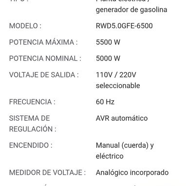 Planta Eléctrica 5500w - Img 123869884