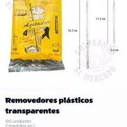 🥤 100 Removedores Plásticos Transparentes - Agitadores 2 Medidas (16.5cm y 11.5cm) - 3,000 cup - Img 54312948