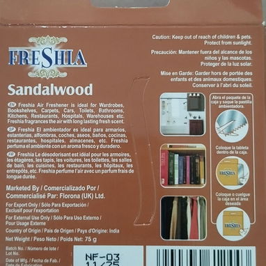 Ambientador de pastilla Sándalo Aroma fresco y duradero✨ Mensajería en Plaza incluida - Img 123672021