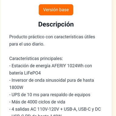 Combo estación de energía aferiy 1024wh + Panel solar - 5/5