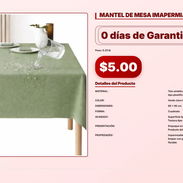 MANTEL DE MESA IMAPERMIABLE 90 X 90 CM . - Img 56933343