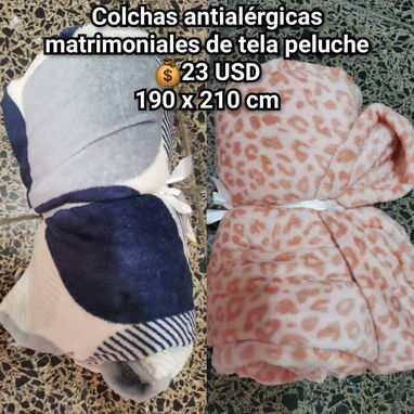 🔖Colchas antialérgicas de tela peluche y durazno Cameras, Queen y King - 6/10
