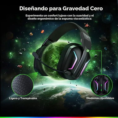 WESEARY WG1 | Auriculares Gamer Inalámbricos | 2.4ghz, bluetooth | - Img 125224492